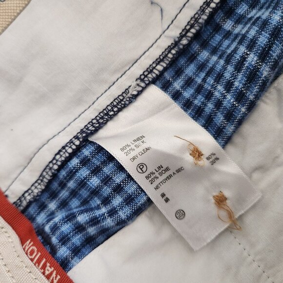 Tommy Bahama Linen Silk Shorts Mens 38 Checkered Chino Summer Mid‎ Rise 40x11 - Picture 13 of 15